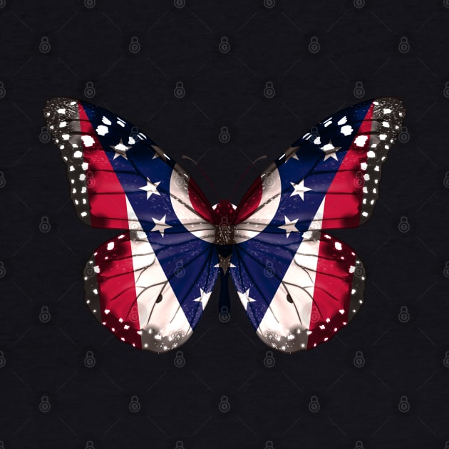 Ohio Flag Butterfly - Gift for Ohioan From Ohio OH by Country Flags